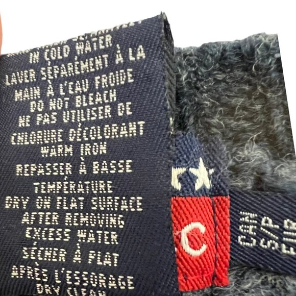 Mac & Jac Gray & Blue Striped Rib Knit Wool Cardigan Sweater Coat Size Small - Picture 6 of 10